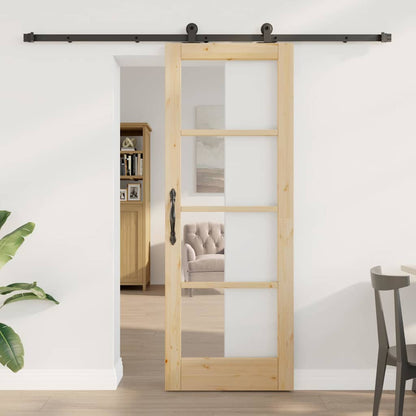 Sliding Door Manual ORKDAL Brown 29 x 78 in Wood and metal