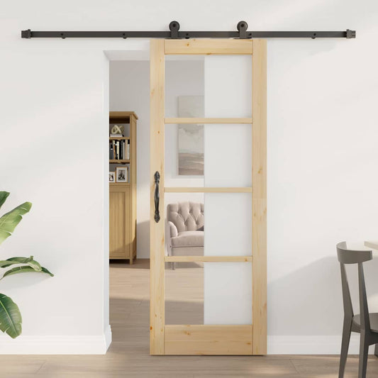 Sliding Door Manual ORKDAL Brown 29 x 78 in Wood and metal