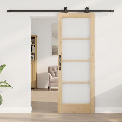Sliding Door Manual ORKDAL Brown 29 x 78 in Wood and metal