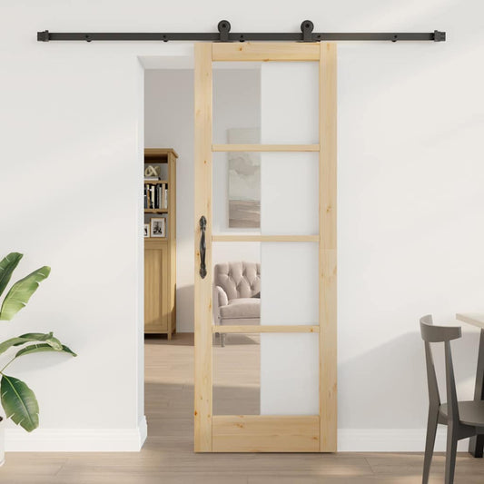Sliding Door Manual ORKDAL Brown 28.9 x 83.1 in Wood and metal