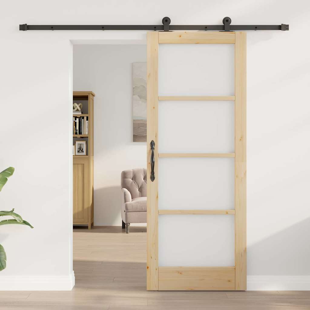 Sliding Door Manual ORKDAL Brown 30.7 x 79.5 in Wood and metal