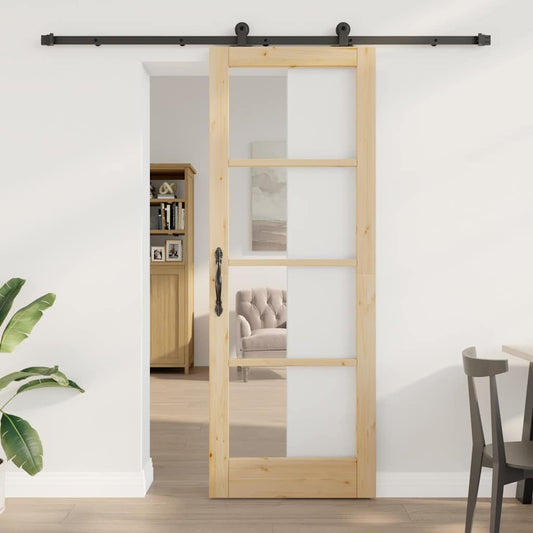 Sliding Door Manual ORKDAL Brown 30.7 x 83.1 in Wood and metal