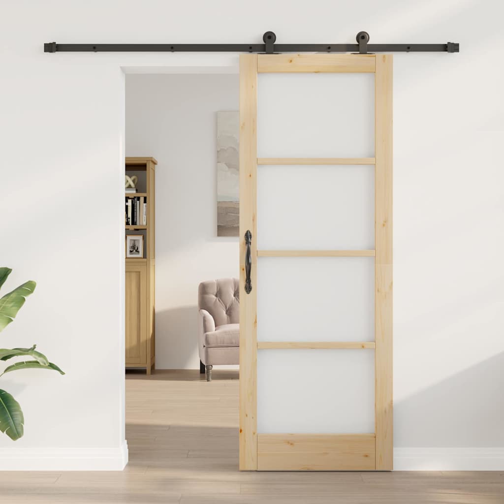 Sliding Door Manual ORKDAL Brown 30.7 x 83.1 in Wood and metal