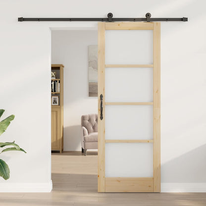 Sliding Door Manual ORKDAL Brown 30.7 x 83.1 in Wood and metal