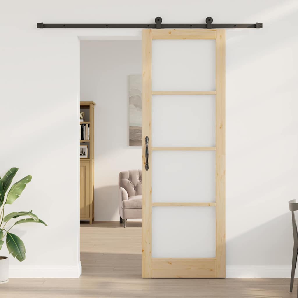 Sliding Door Manual ORKDAL Brown 30.7 x 91.3 in Wood and metal