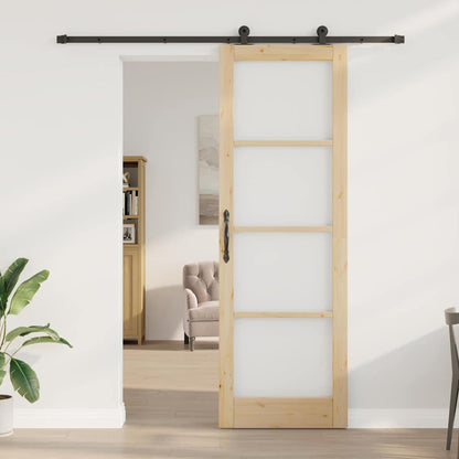 Sliding Door Manual ORKDAL Brown 30.7 x 91.3 in Wood and metal