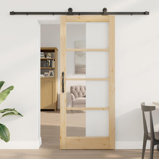 Sliding Door Manual ORKDAL Brown 32.7 x 79.5 in Wood and metal