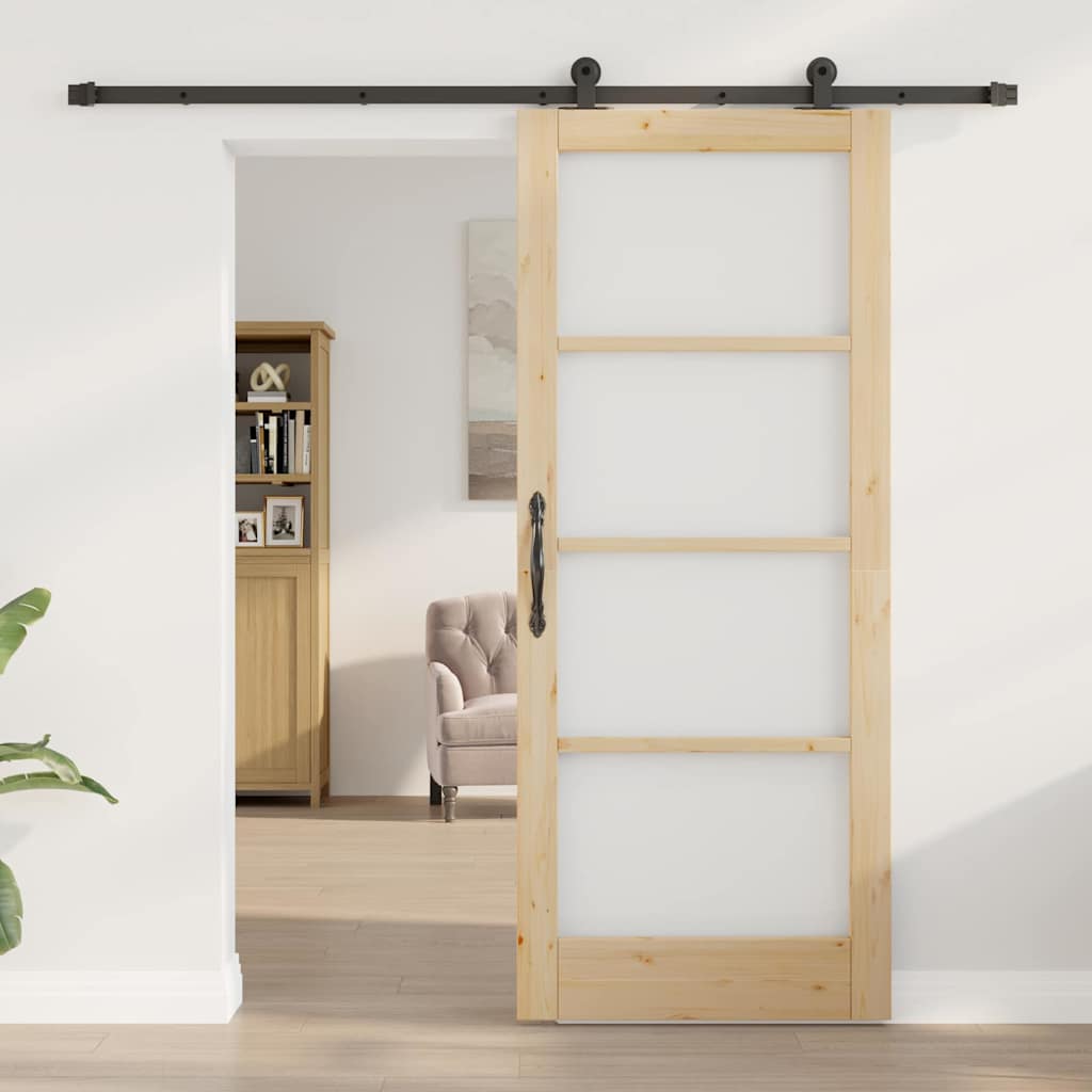 Sliding Door Manual ORKDAL Brown 32.7 x 79.5 in Wood and metal