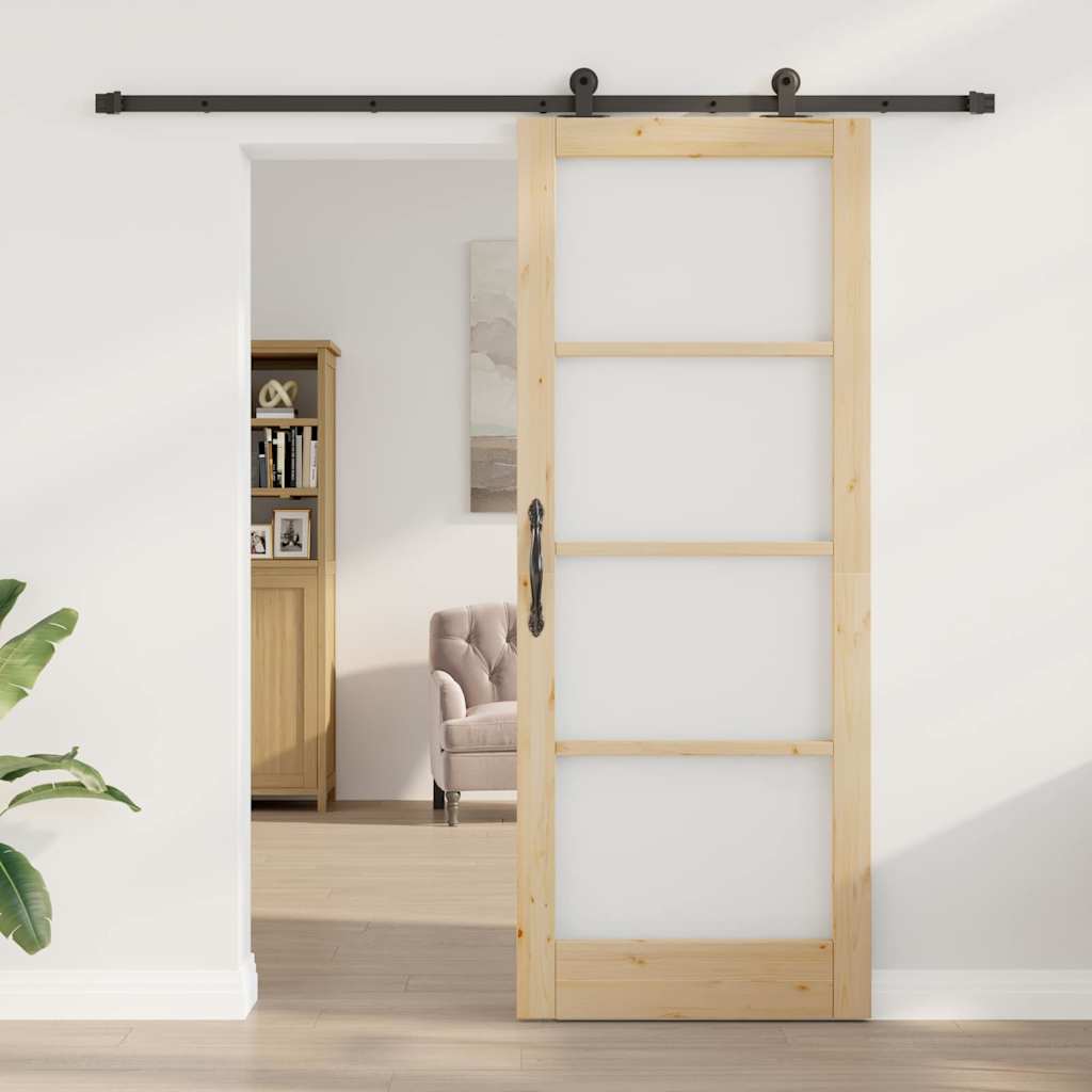 Sliding Door Manual ORKDAL Brown 32.7 x 83.1 in Wood and metal
