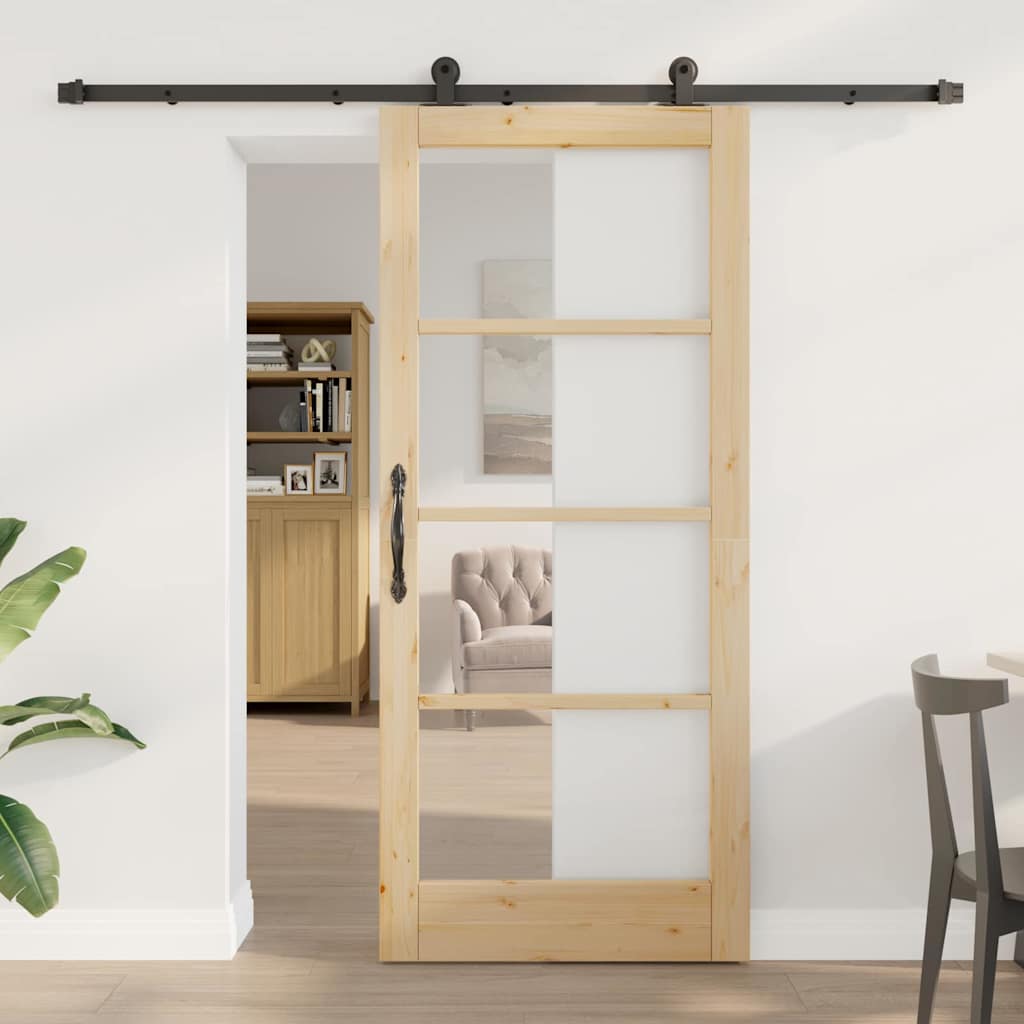 Sliding Door Manual ORKDAL Brown 33.9 x 78.1 in Wood and metal