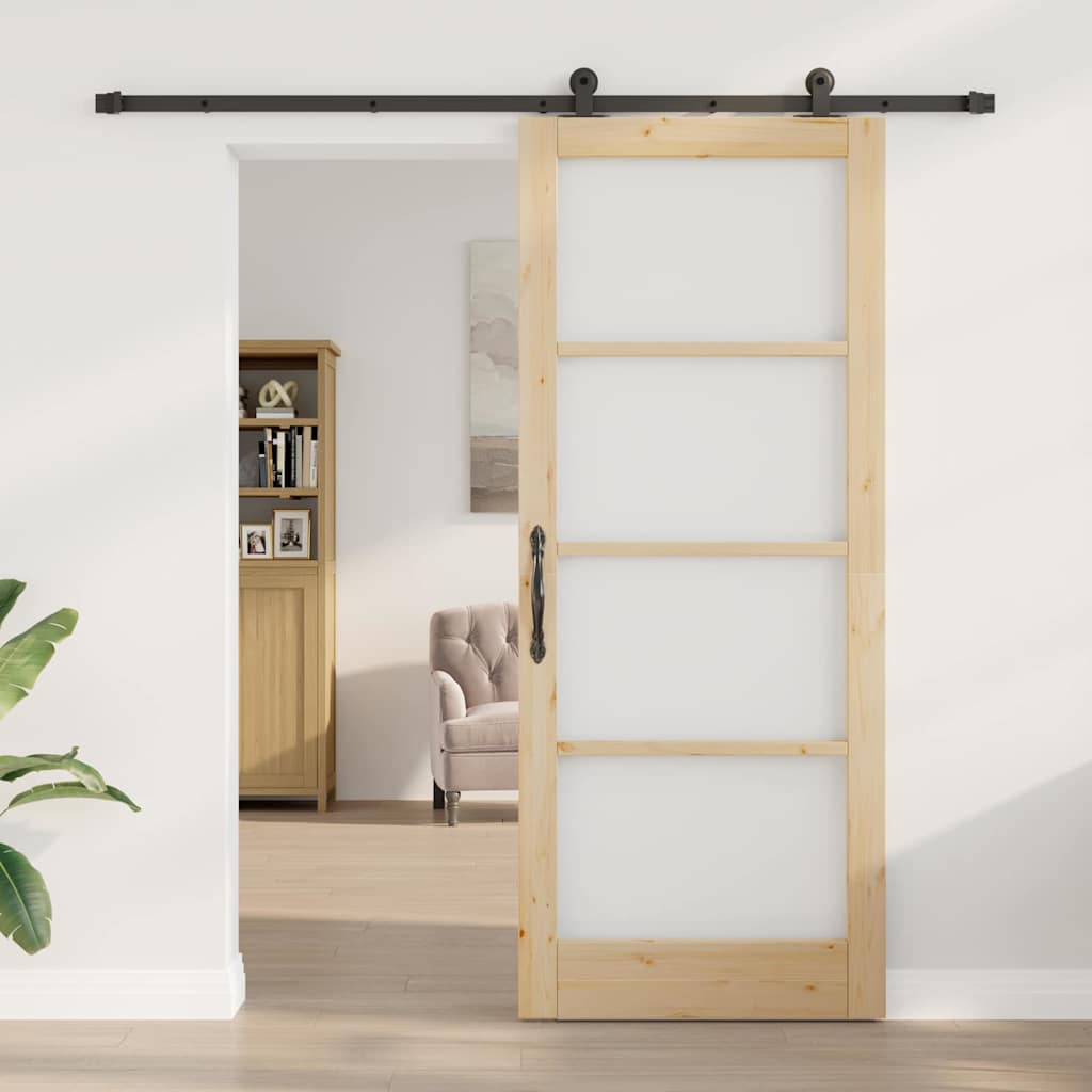 Sliding Door Manual ORKDAL Brown 33.9 x 83.1 in Wood and metal