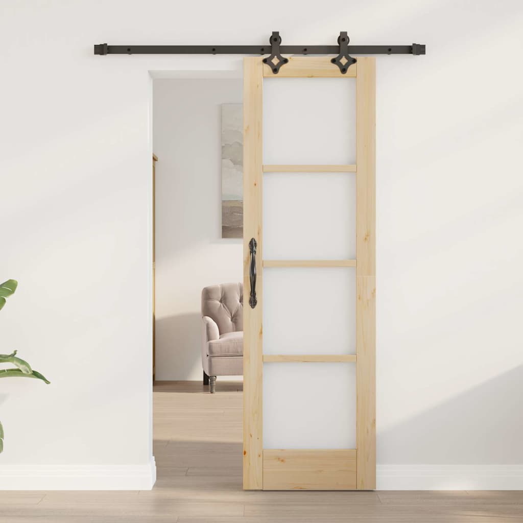 Sliding Door Other Manual Brown 24 x 78.2 in Wood and metal