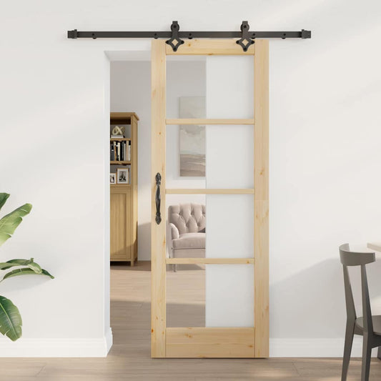 Sliding Door Other Manual Brown 29 x 78 in Wood and metal