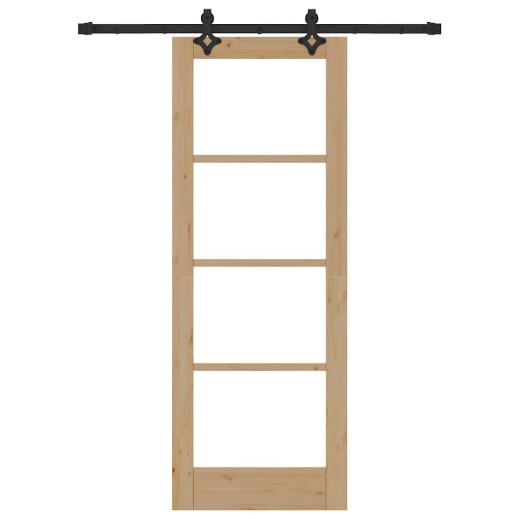 Sliding Door Other Manual Brown 29 x 78 in Wood and metal