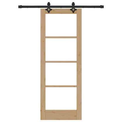 Sliding Door Other Manual Brown 29 x 78 in Wood and metal