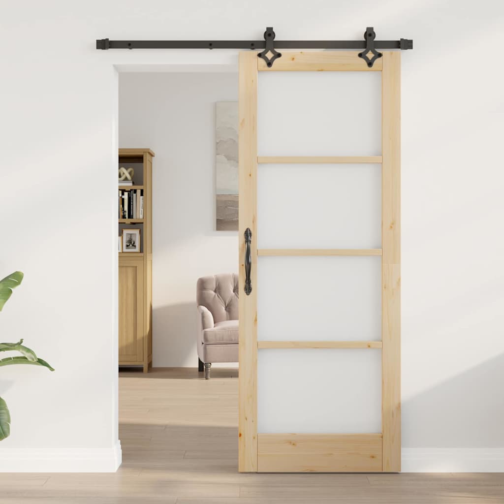 Sliding Door Other Manual Brown 30.7 x 79.5 in Wood and metal