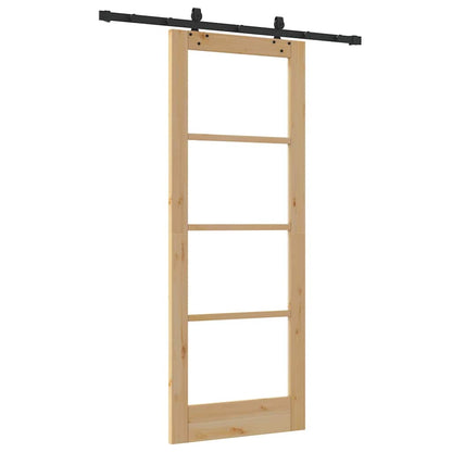 Sliding Door Other Manual Brown 30.7 x 79.5 in Wood and metal