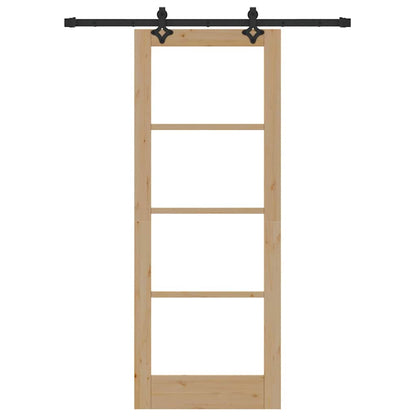 Sliding Door Other Manual Brown 30.7 x 79.5 in Wood and metal