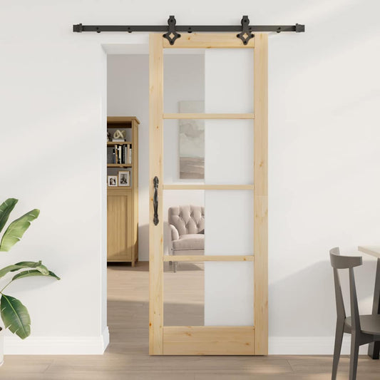 Sliding Door Other Manual Brown 30.7 x 83.1 in Wood and metal