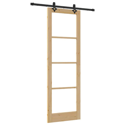 Sliding Door Other Manual Brown 30.7 x 91.3 in Wood and metal