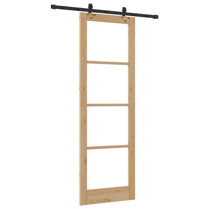Sliding Door Other Manual Brown 30.7 x 91.3 in Wood and metal