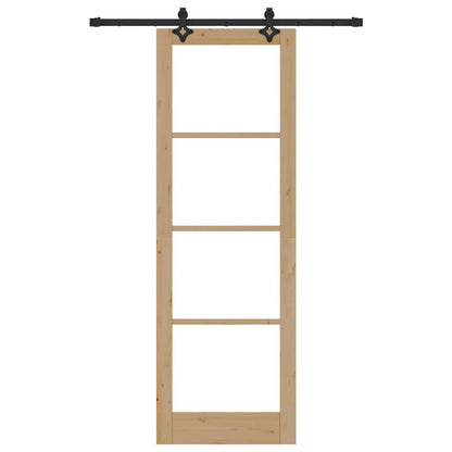 Sliding Door Other Manual Brown 30.7 x 91.3 in Wood and metal