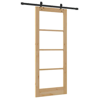 Sliding Door Other Manual Brown 32.7 x 79.5 in Wood and metal
