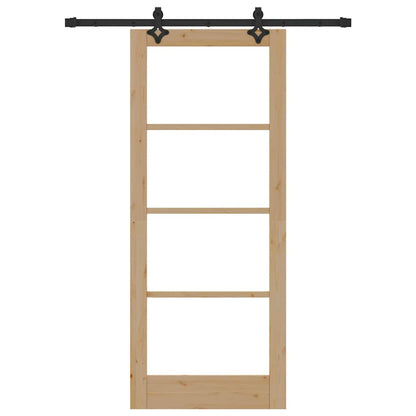 Sliding Door Other Manual Brown 32.7 x 79.5 in Wood and metal