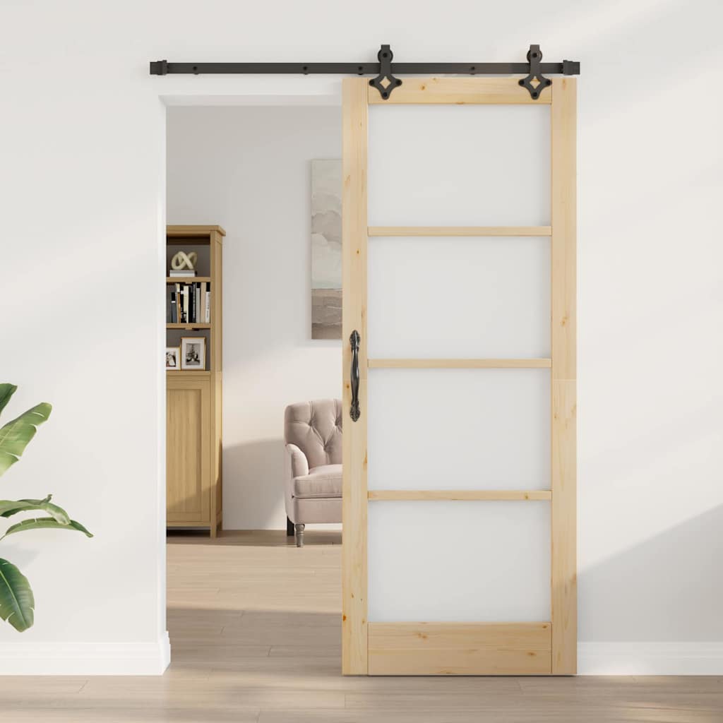 Sliding Door Other Manual Brown 32.7 x 83.1 in Wood and metal