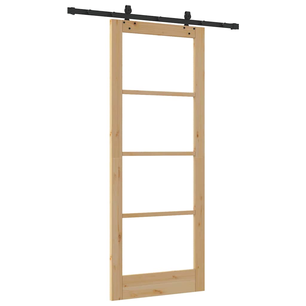 Sliding Door Other Manual Brown 32.7 x 83.1 in Wood and metal
