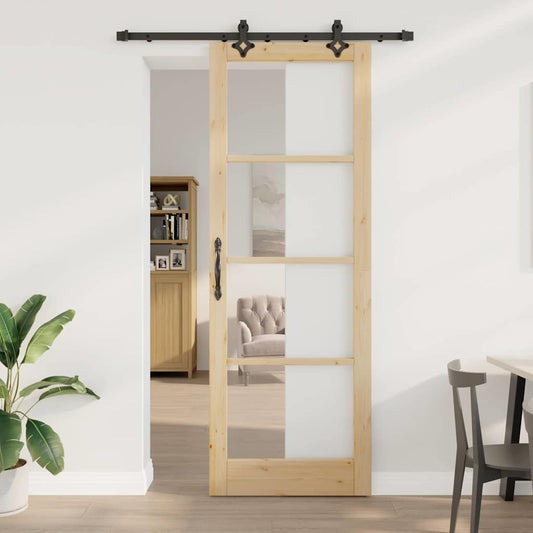 Sliding Door Other Manual Brown 32.7 x 91.4 in Wood and metal