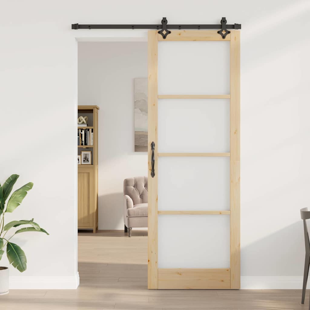 Sliding Door Other Manual Brown 32.7 x 91.4 in Wood and metal