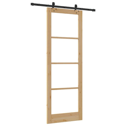 Sliding Door Other Manual Brown 32.7 x 91.4 in Wood and metal