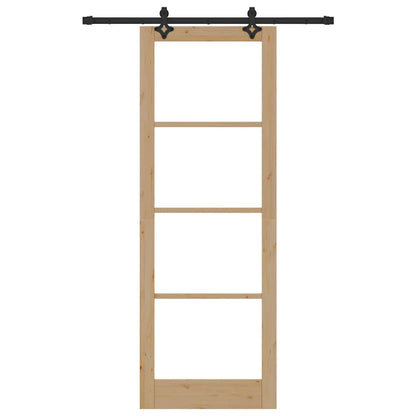 Sliding Door Other Manual Brown 32.7 x 91.4 in Wood and metal