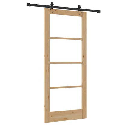 Sliding Door Other Manual Brown 33.9 x 78.1 in Wood and metal