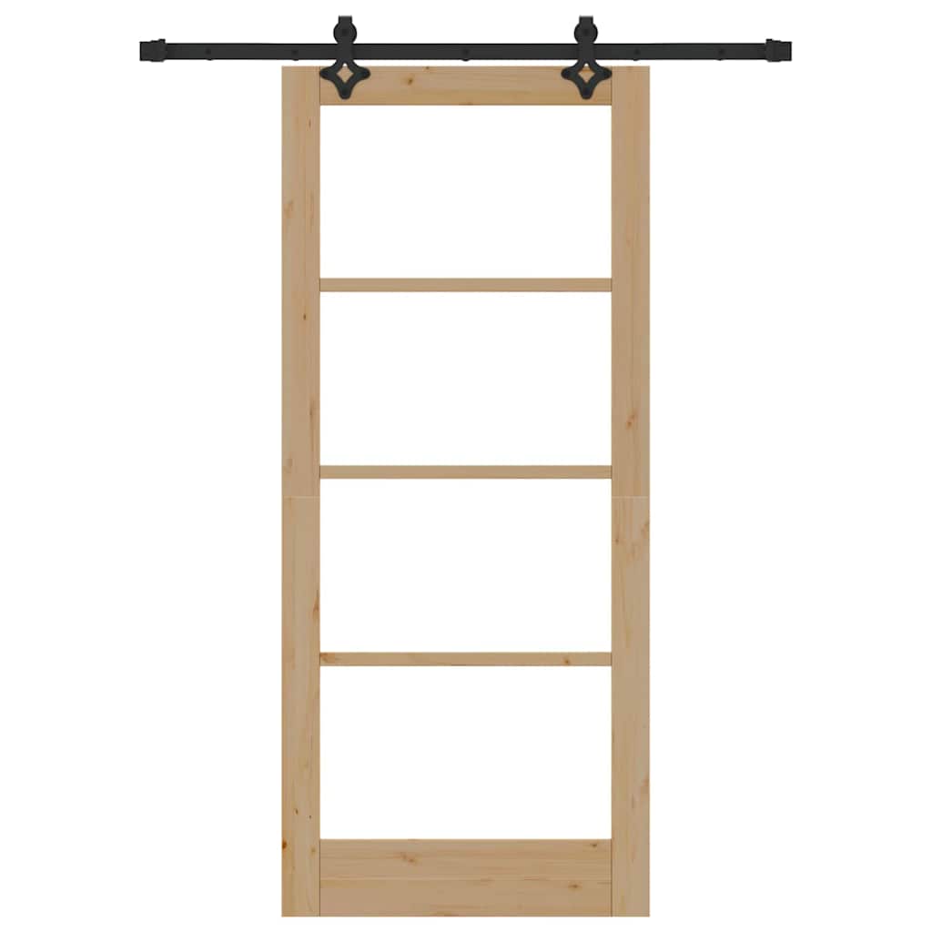 Sliding Door Other Manual Brown 33.9 x 78.1 in Wood and metal