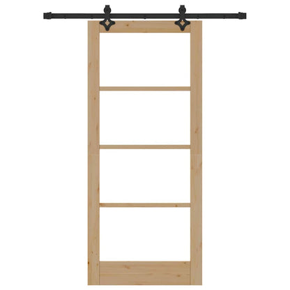 Sliding Door Other Manual Brown 33.9 x 78.1 in Wood and metal