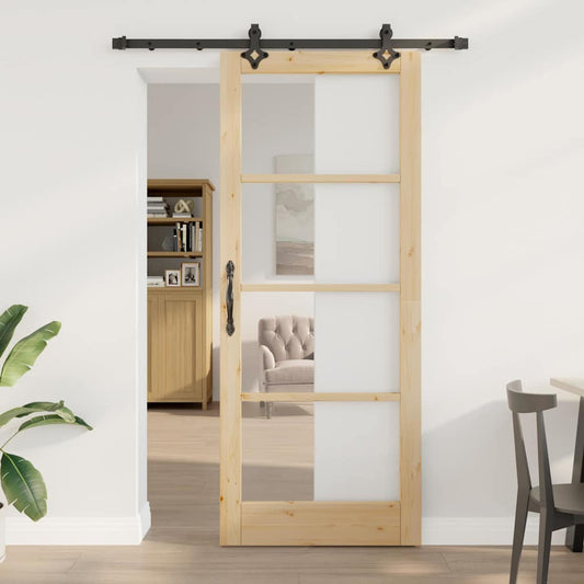 Sliding Door Other Manual Brown 33.9 x 83.1 in Wood and metal