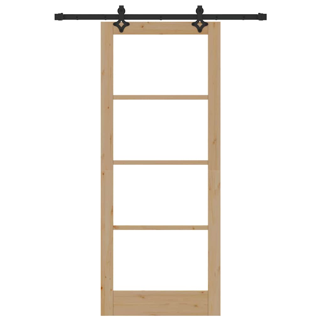 Sliding Door Other Manual Brown 33.9 x 83.1 in Wood and metal