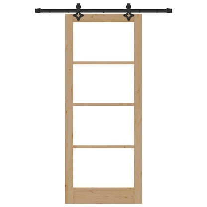 Sliding Door Other Manual Brown 33.9 x 83.1 in Wood and metal