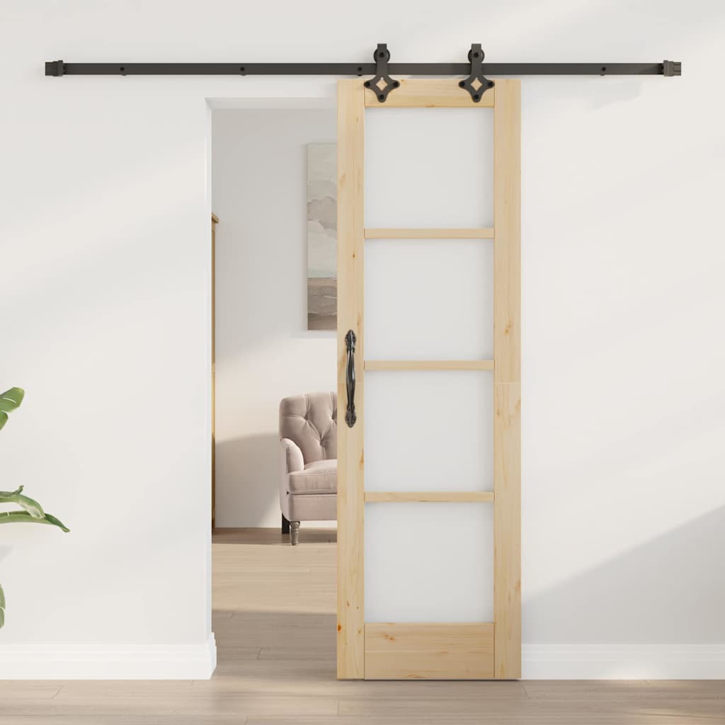 Sliding Door Other Manual Brown 24 x 78.2 in Wood and metal