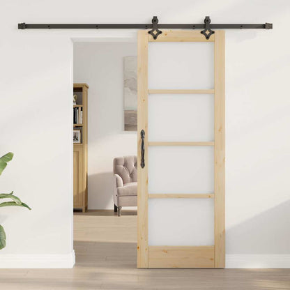 Sliding Door Other Manual Brown 29 x 78 in Wood and metal