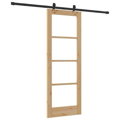 Sliding Door Other Manual Brown 29 x 78 in Wood and metal