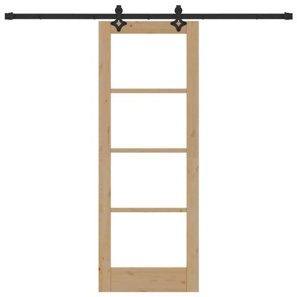 Sliding Door Other Manual Brown 29 x 78 in Wood and metal