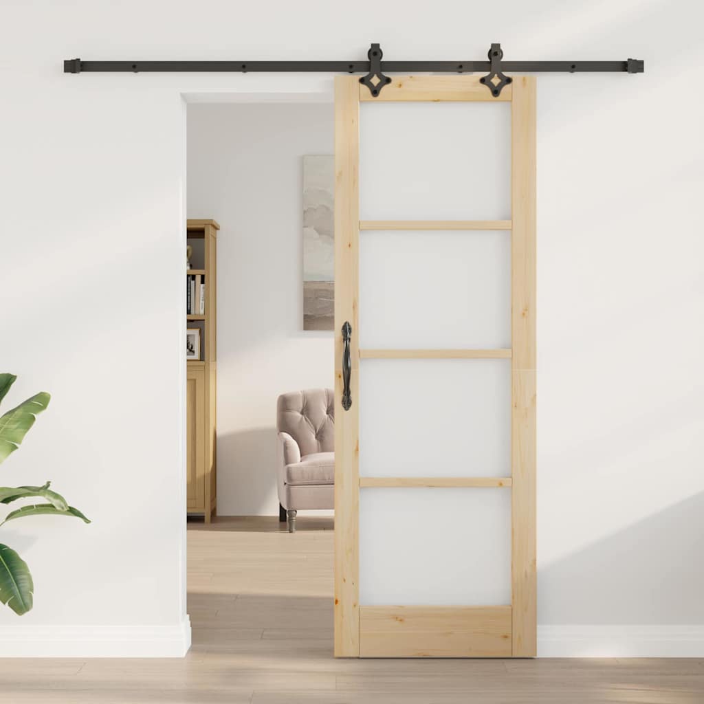 Sliding Door Other Manual Brown 28.9 x 83.1 in Wood and metal
