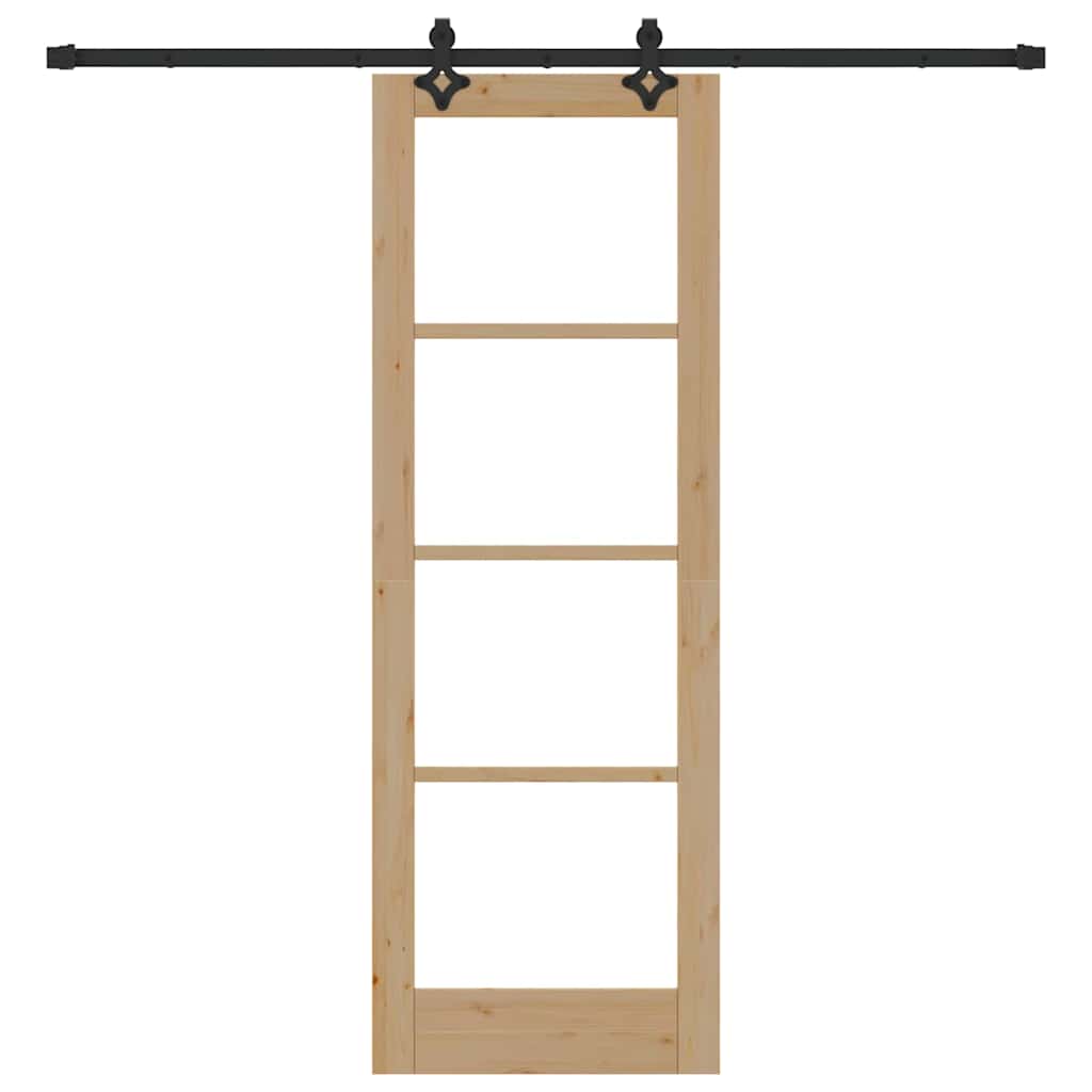 Sliding Door Other Manual Brown 28.9 x 83.1 in Wood and metal
