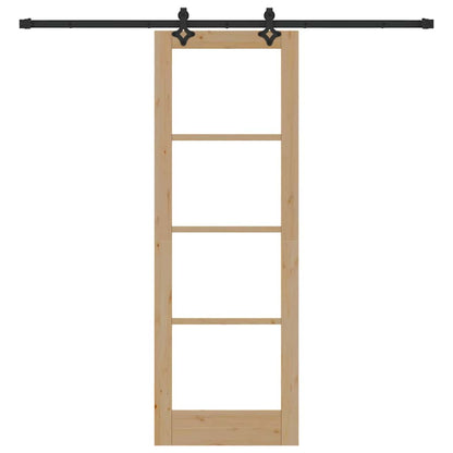 Sliding Door Other Manual Brown 28.9 x 83.1 in Wood and metal