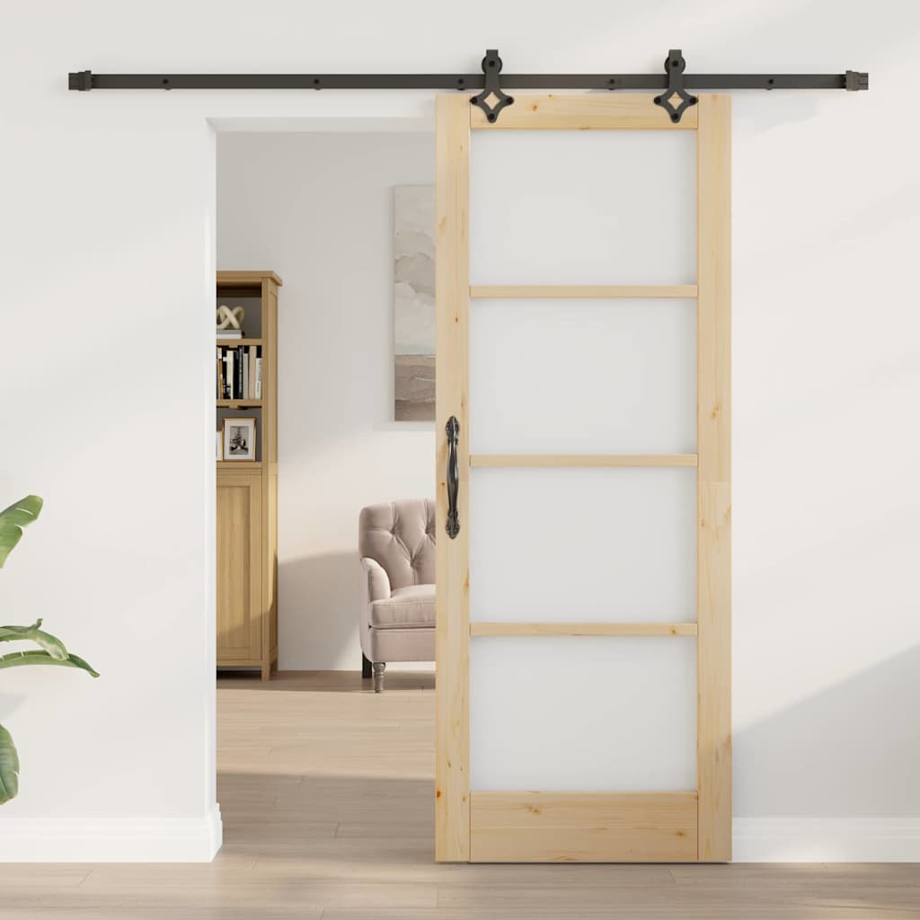 Sliding Door Other Manual Brown 30.7 x 79.5 in Wood and metal