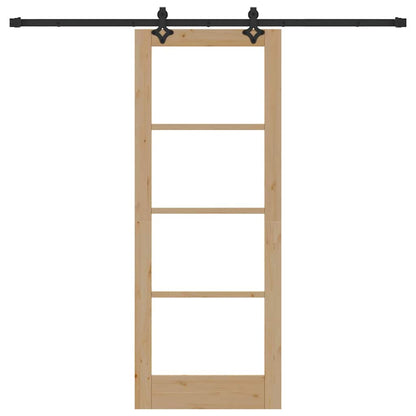 Sliding Door Other Manual Brown 30.7 x 79.5 in Wood and metal