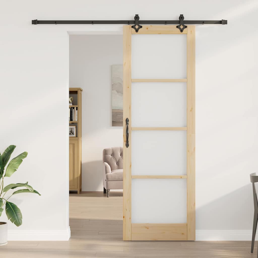 Sliding Door Other Manual Brown 30.7 x 91.3 in Wood and metal